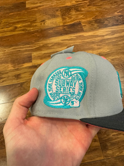 New York Yankees Subway Series Grey/Pink Fitted Hat (7 1/8)