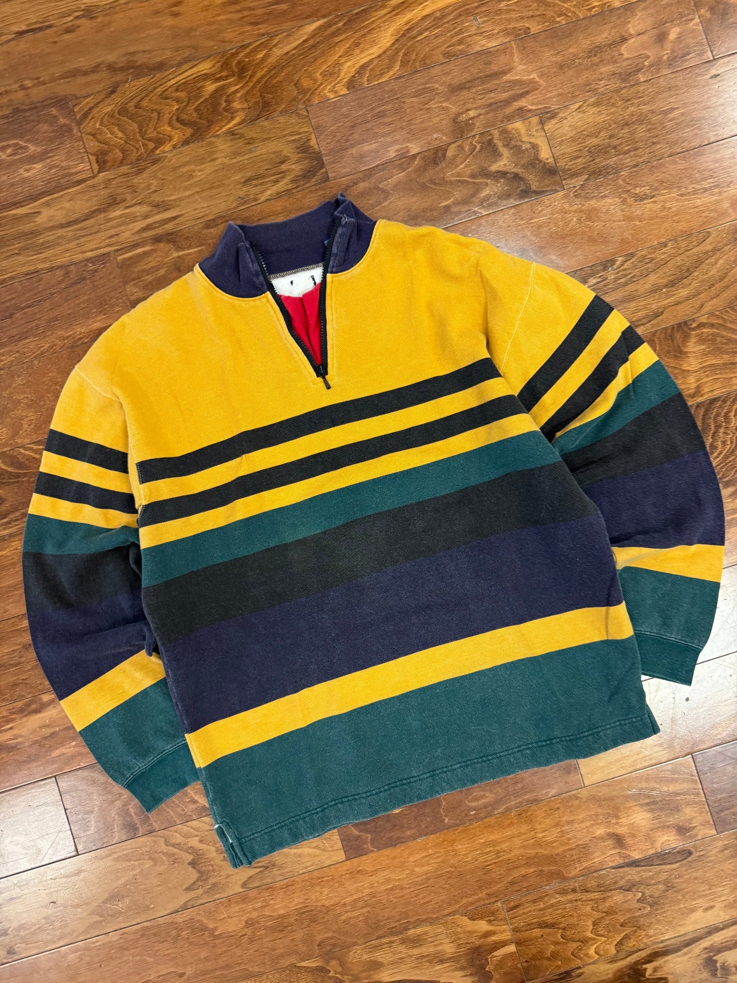 00s Multi Color Quarter Zip Sweater (L)
