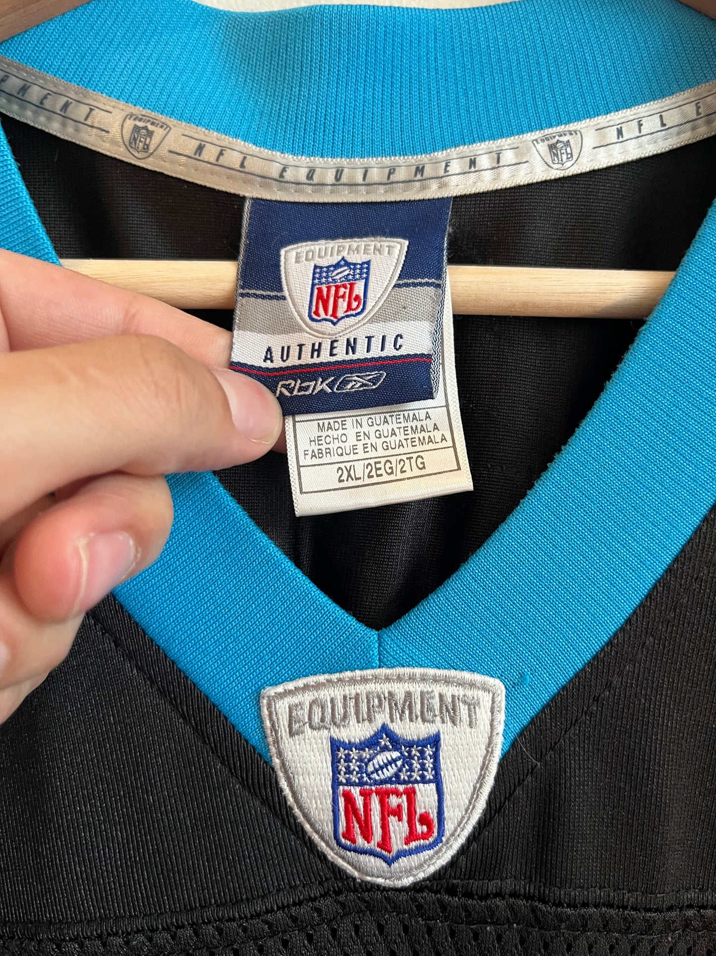00s Carolina Panthers Jon Beason Reebok Home Jersey (XXL)