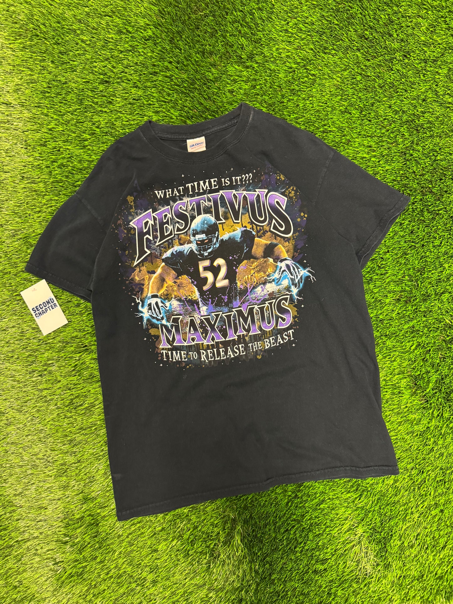 00s Baltimore Ravens Ray Lewis Festivus Tee (M)