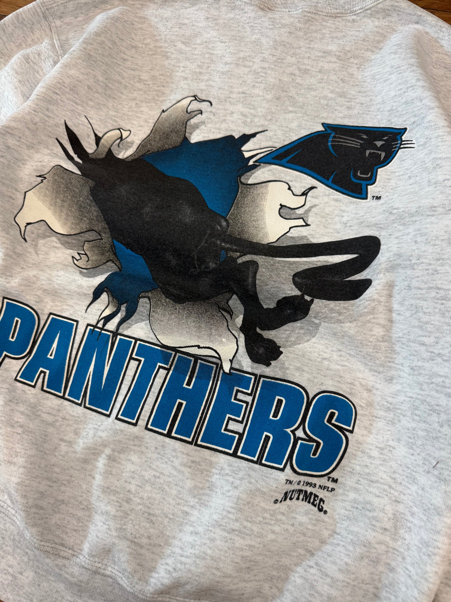 1993 Carolina Panthers Breakthrough Cat Graphic Vintage Crewneck (M)