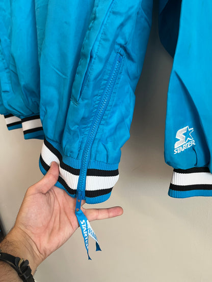 90s Carolina Panthers Embroidered Blue Starter Inaugural Season Windbreaker (M)