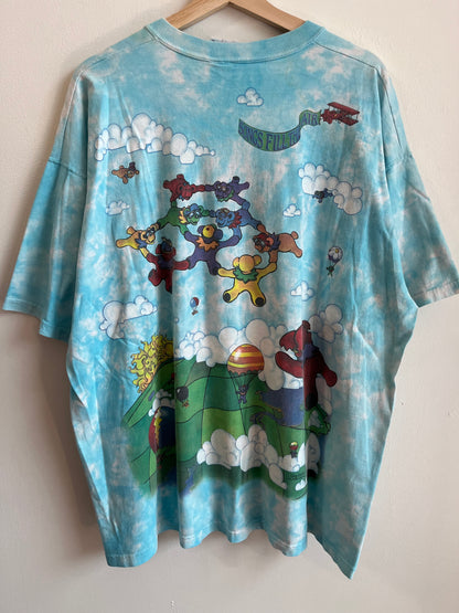 1993 Grateful Dead Liquid Blue Tie Dye Parachute Music AOP Tee (XXL)