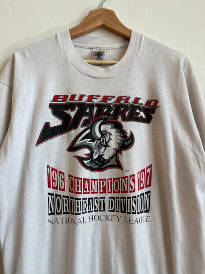 1997 Buffalo Sabres Stanley Cup Champions Hockey Tee (L)