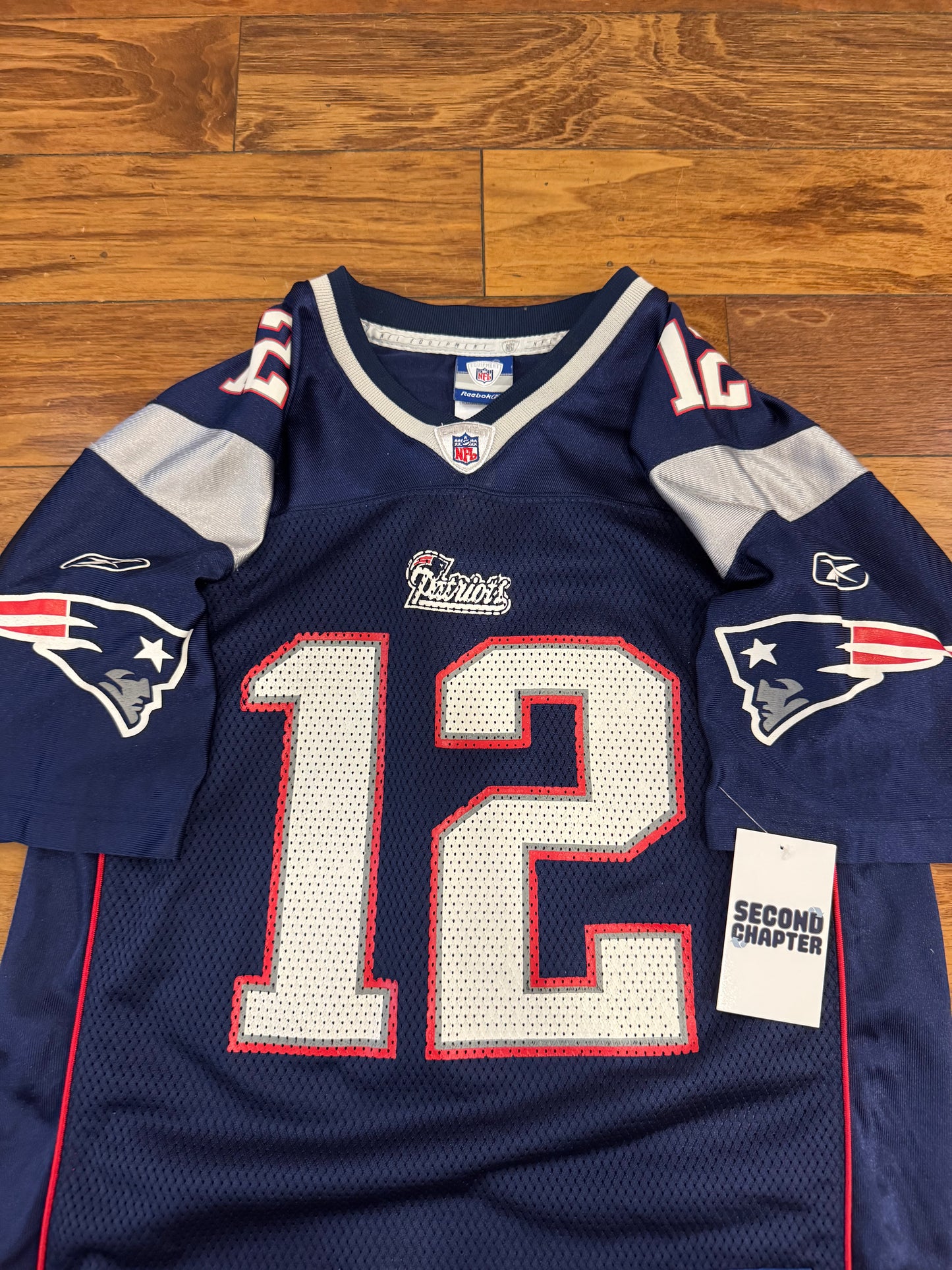 00s New England Patriots Tom Brady #12 Jersey (Youth L)