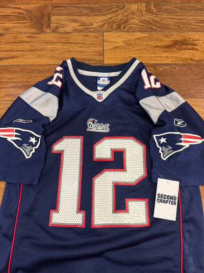 00s New England Patriots Tom Brady #12 Jersey (Youth L)