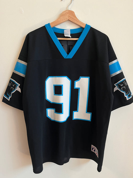 90s Carolina Panthers Kevin Greene Number 91 Logo 7 Jersey (L)