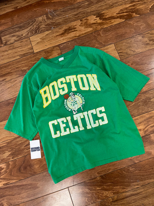 90s Boston Celtics NBA V-Neck Tee (L)