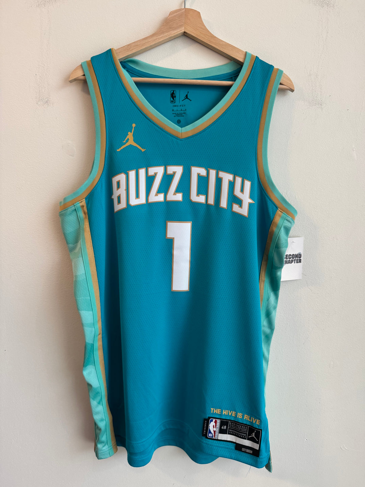 2023 Charlotte Hornets LaMelo Ball Deadstock City Edition Teal Jordan Jersey (L)