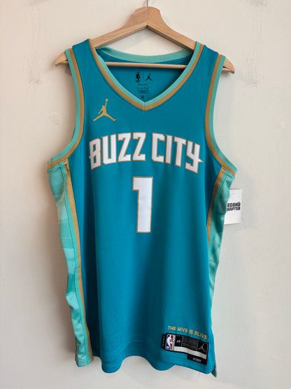 2023 Charlotte Hornets LaMelo Ball Deadstock City Edition Teal Jordan Jersey (L)