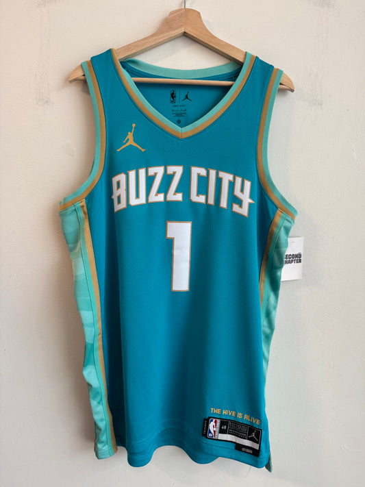2023 Charlotte Hornets LaMelo Ball Deadstock City Edition Teal Jordan Jersey (L)
