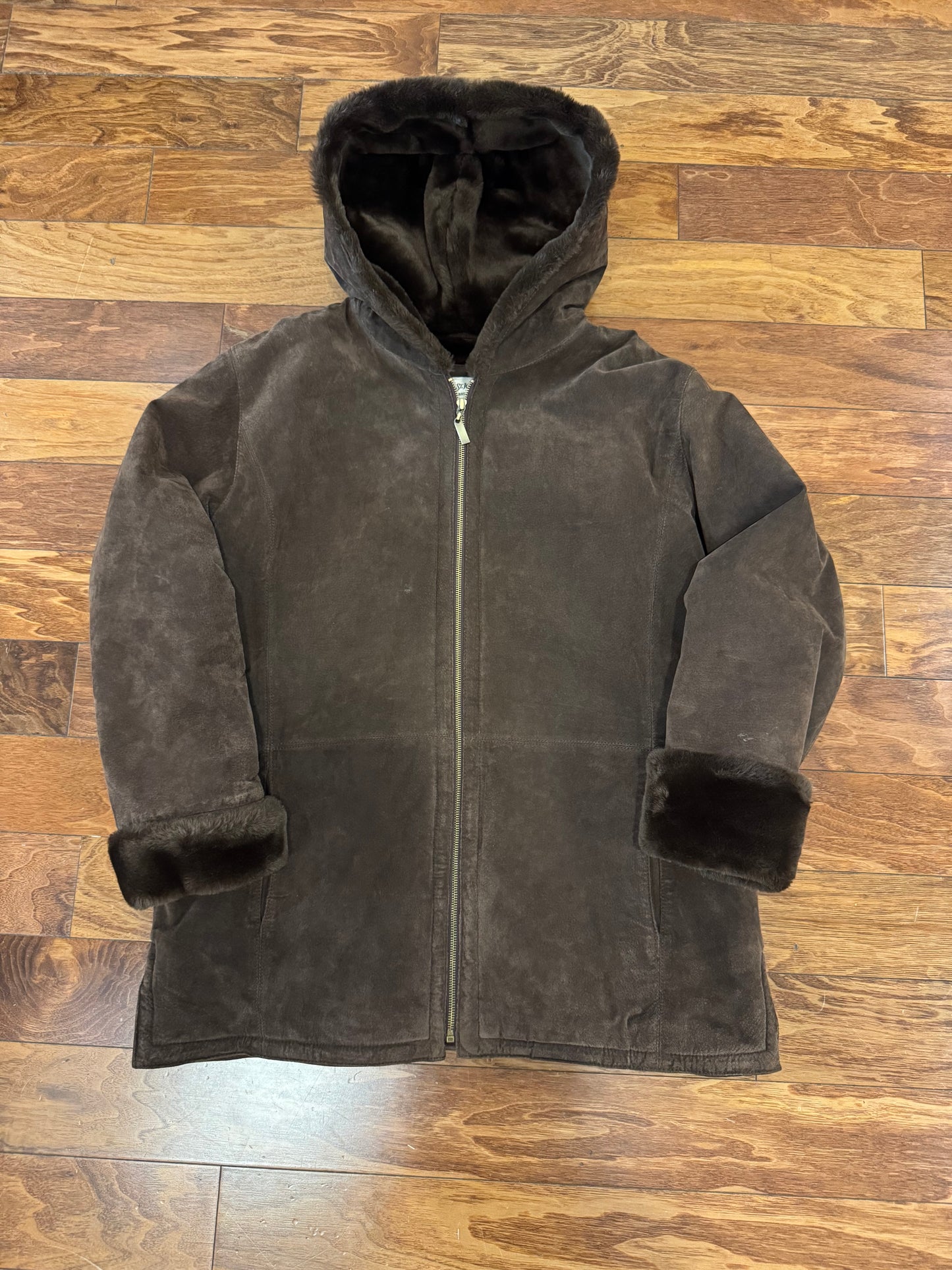 00s St. Johns Bay Fur Suede Vintage Jacket (L)