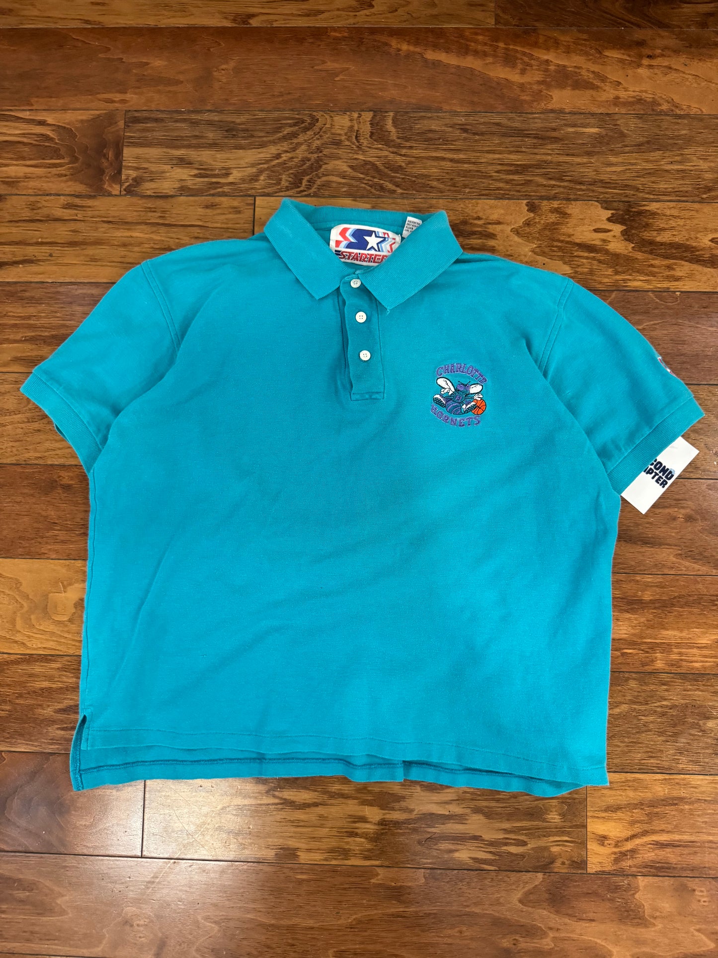 90s Charlotte Hornets Vintage Starter Boxy Polo Shirt (M)