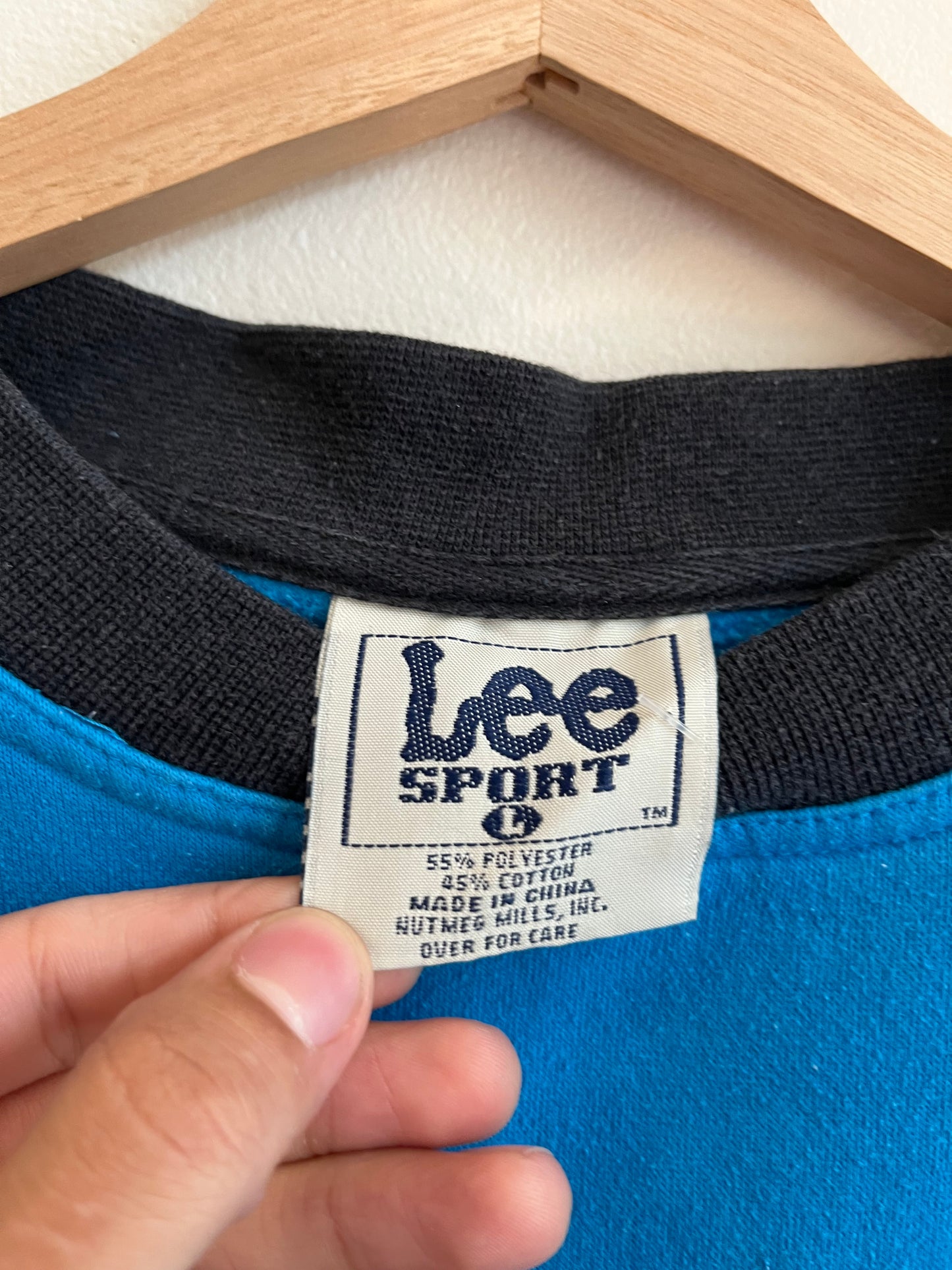90s Carolina Panthers Blue Lee Embroidered Crewneck (L)