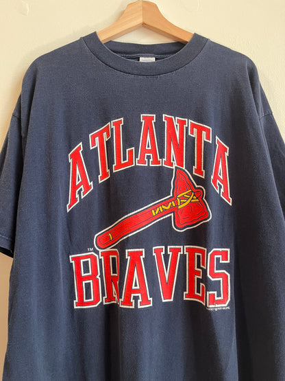 1989 Atlanta Braves Logo 7 Navy MLB Tee (XXL)