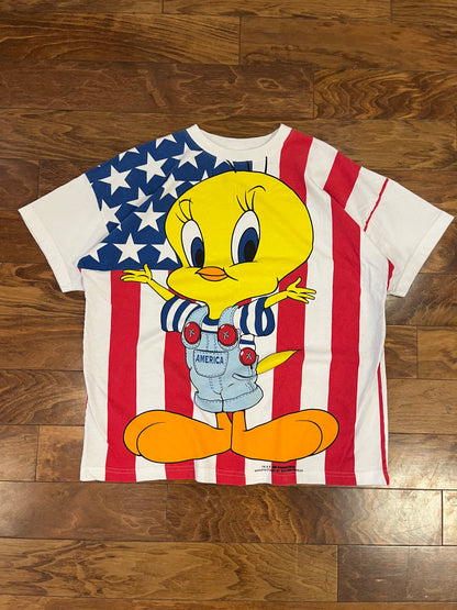 1995 Tweety Bird Looney Tunes Big Graphic Tee (L)