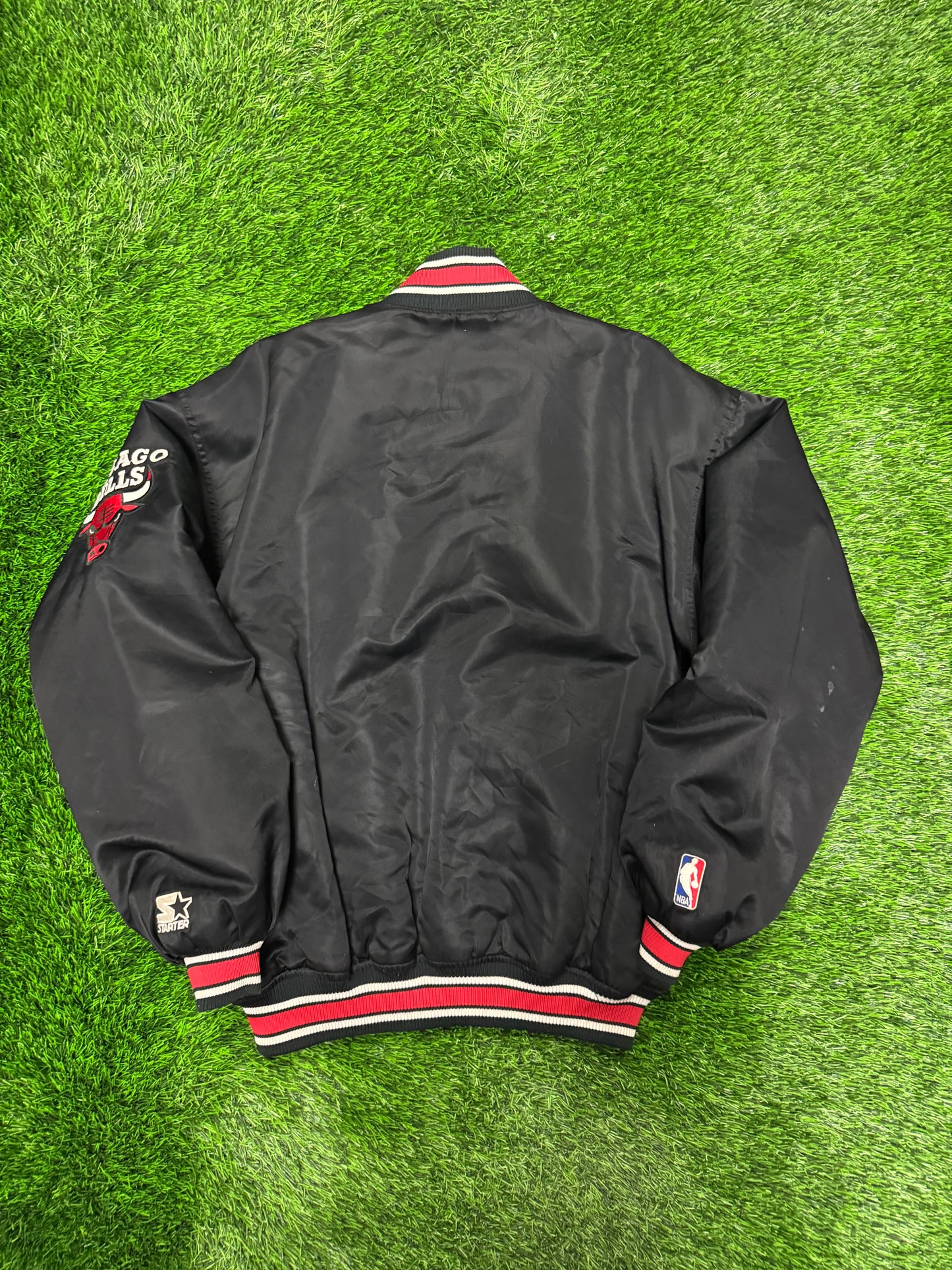 90s Chicago Bulls Vintage NBA Starter Spell Out Jacket (L)