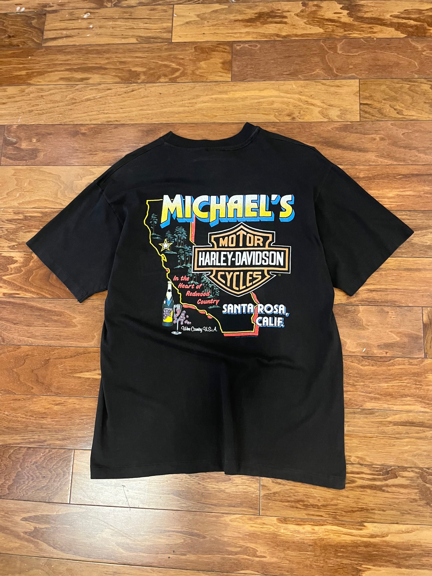 1992 Harley Davidson Michaels Santa Rose Graphic Tee (XL)