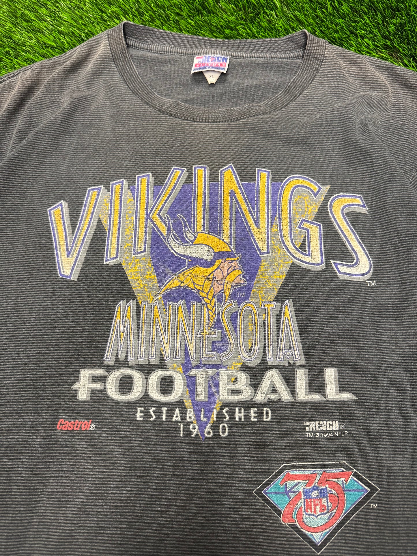 1994 Minnesota Vikings Trench Striped Tee (XL)