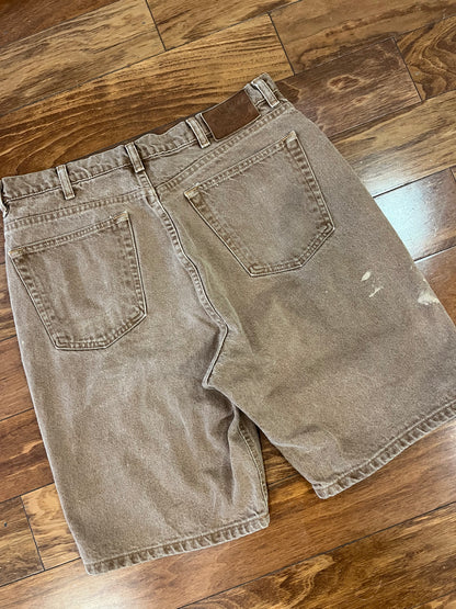 90s Duck River Brown Paint Splatter Shorts (33)