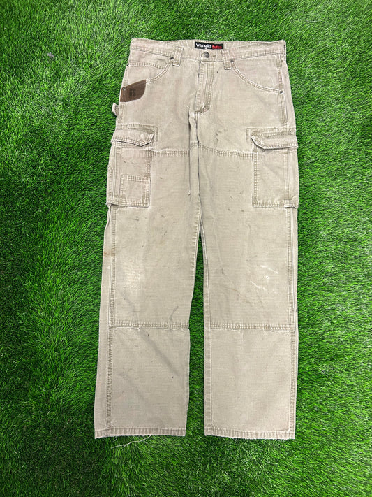 00s Wrangler Riggs Tan Workwear Pants (34 x 32)