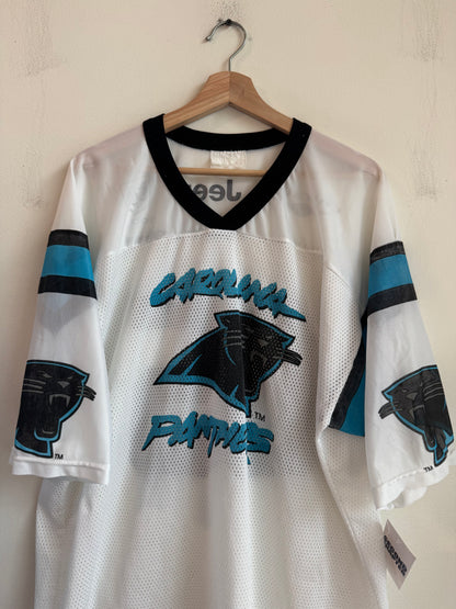 2005 Carolina Panthers Cat Scratch Spell Out Mesh Jersey (XL)