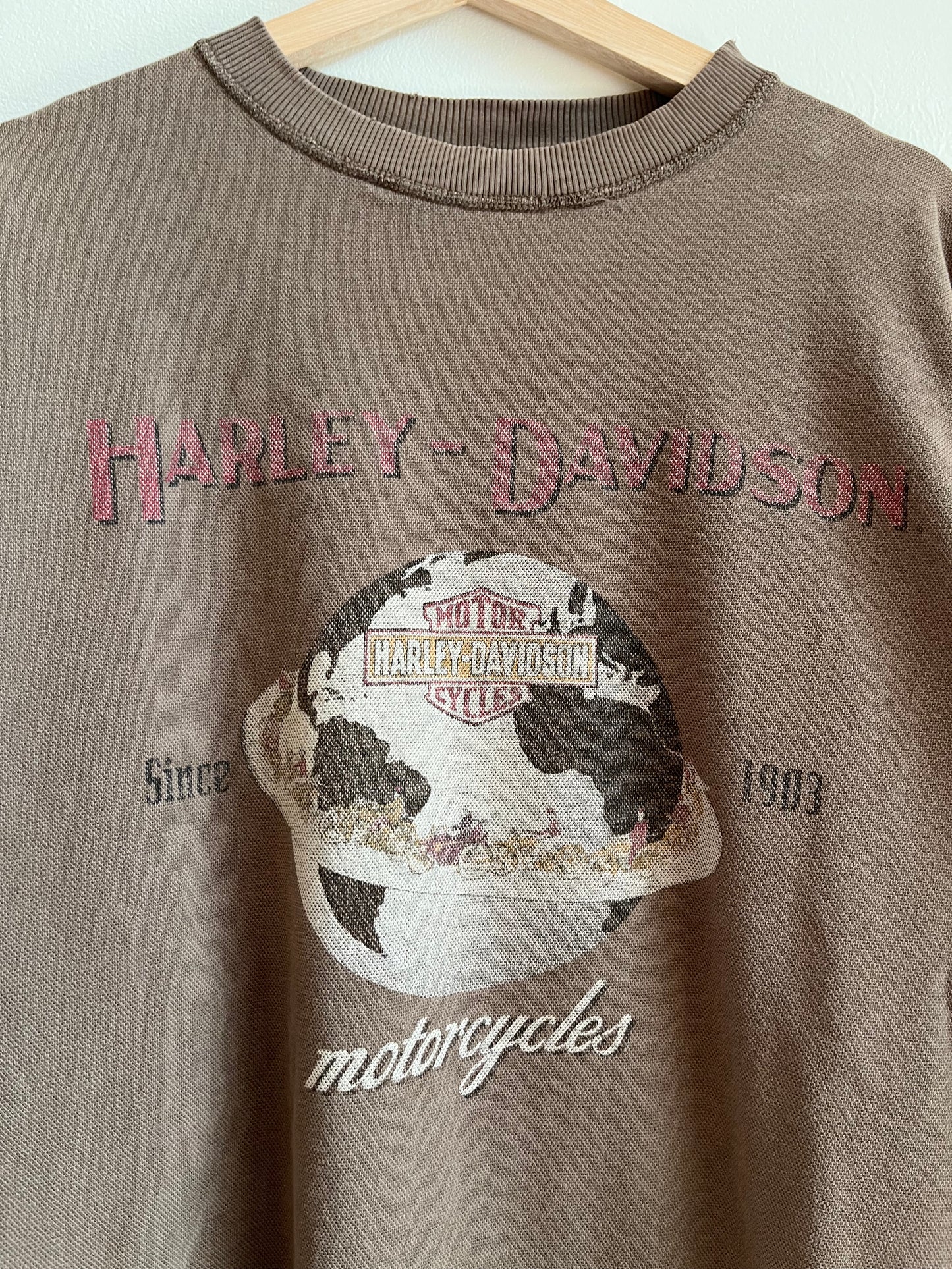 00s Harley Davidson Planet Woven Oversized Long Sleeve Shirt (M)