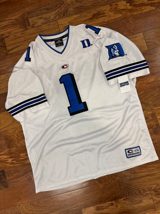 00s Duke University Blue Devils Vintage Colosseum #1 Stitched Football Jersey (XL)