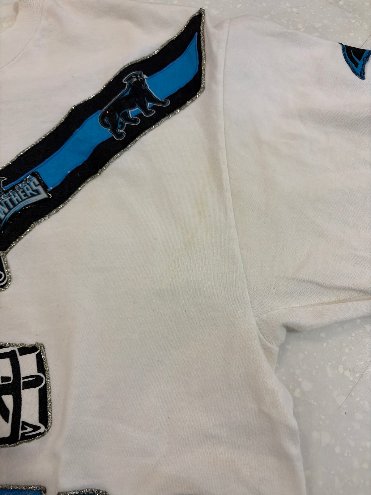 1996 Carolina Panthers Vintage Custom Glitter Tee (L)