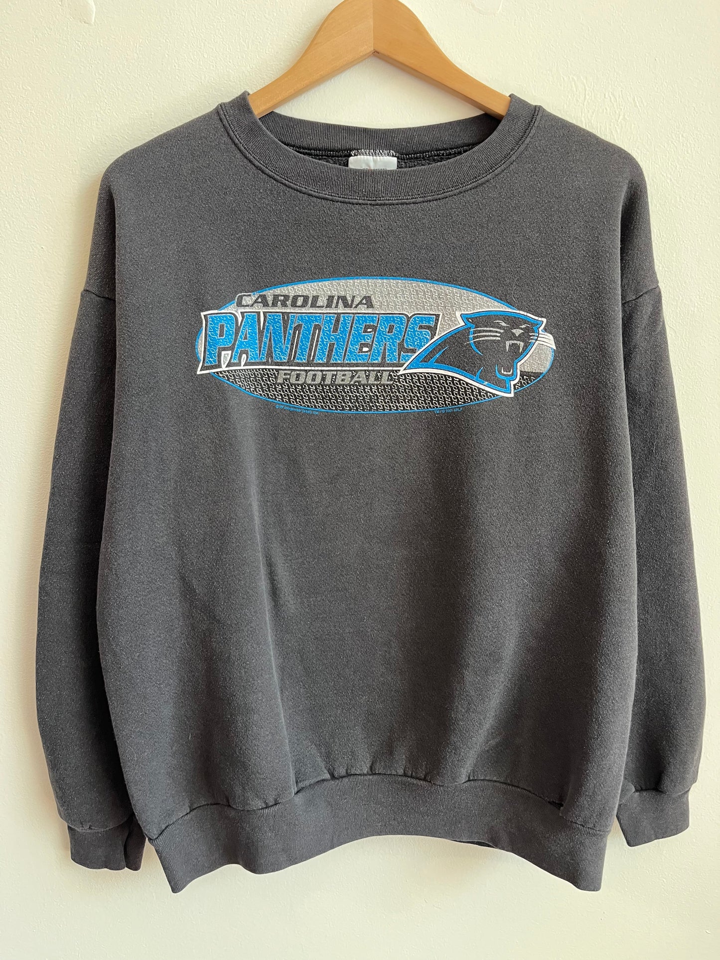 2001 Carolina Panthers CSA Faded Spell Out Crewneck (L)
