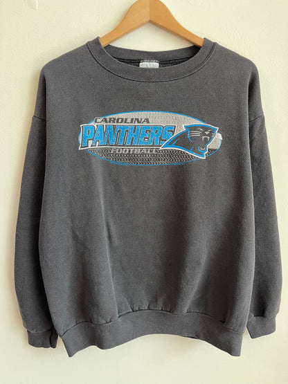 2001 Carolina Panthers CSA Faded Spell Out Crewneck (L)