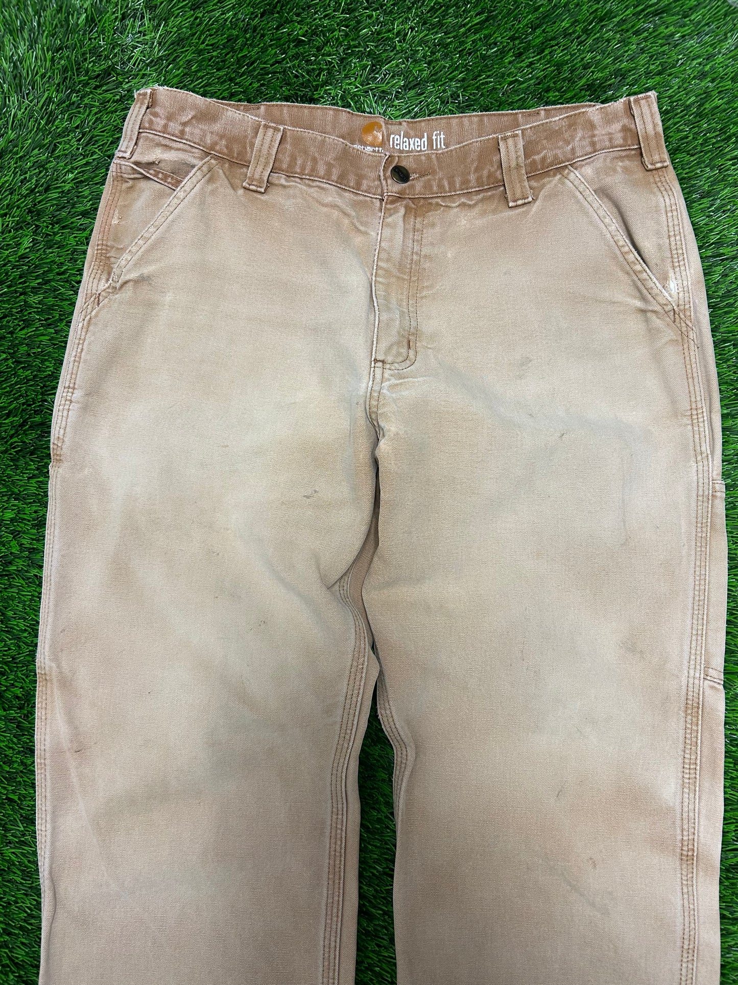 Carhartt Faded Tan Carpenter Workwear Pants (34 x 30)