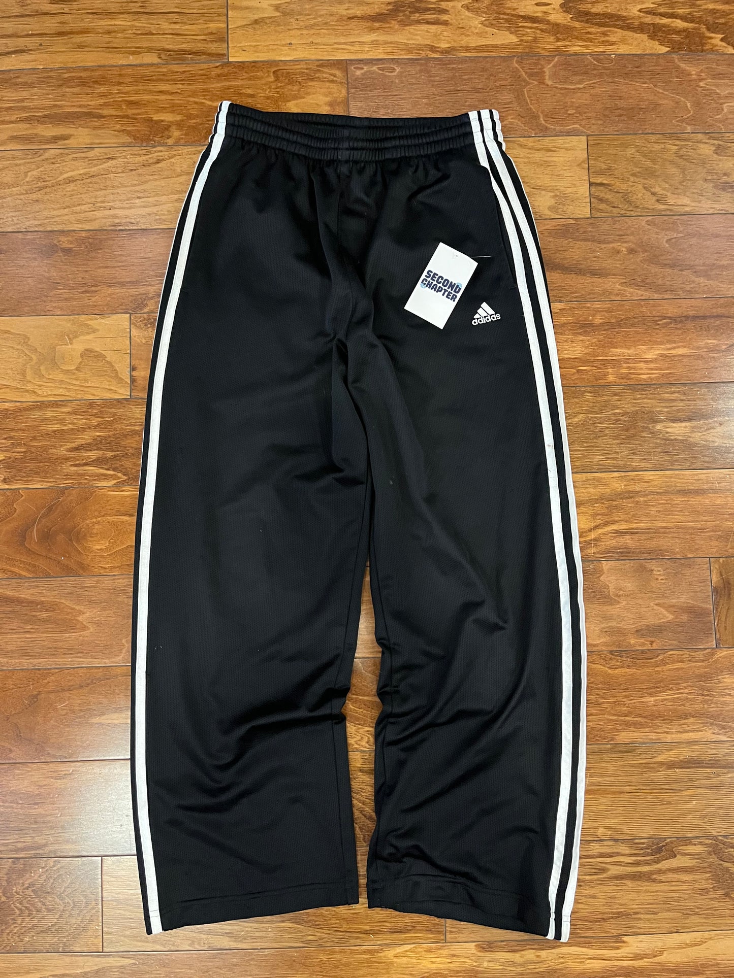 00s Adidas Baggy Black Sweat Pants (Youth L)
