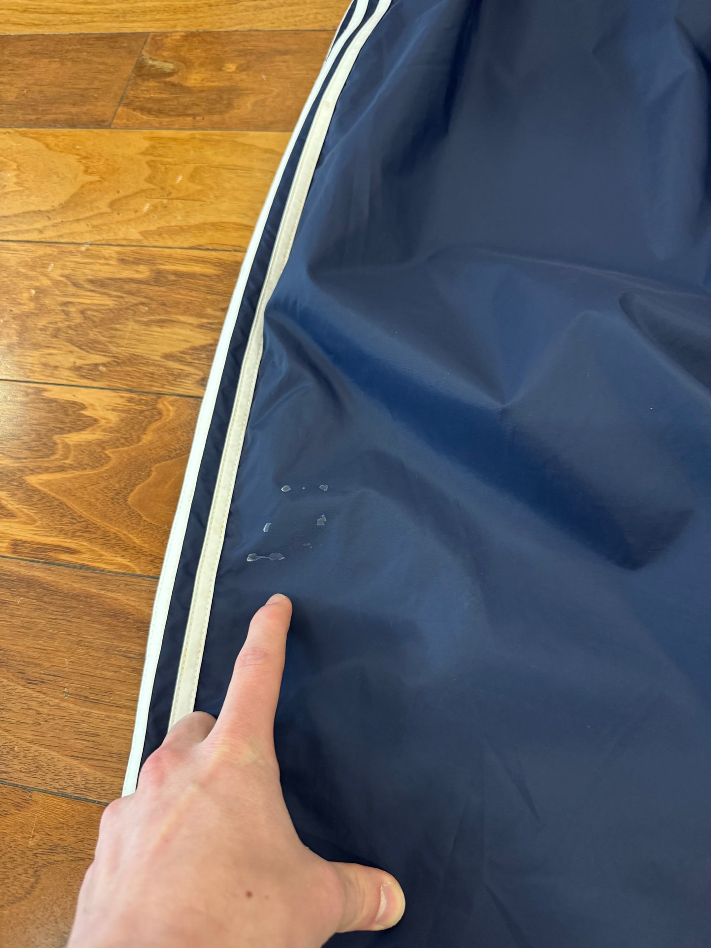 90s Adidas Navy Cuffed Track Pants (XL)