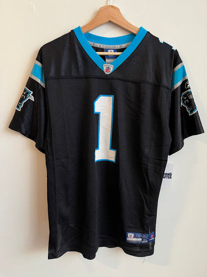 2010s Carolina Panthers Cam Newton NFL Reebok Black Jersey (Youth XL)
