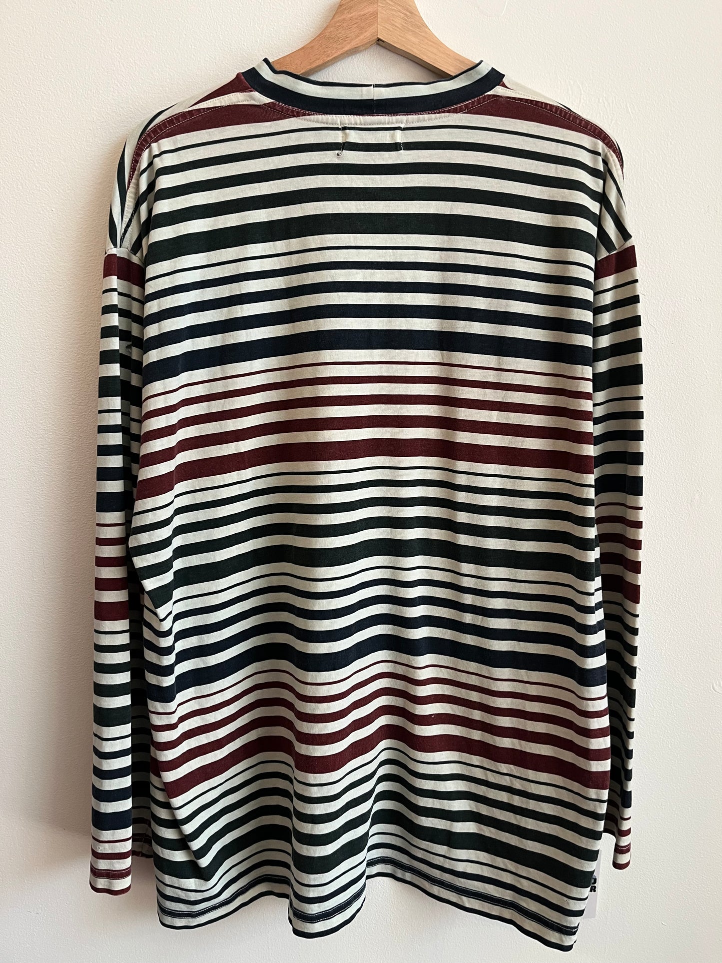 90s Guess Embroidered Striped Long-Sleeve Shirt (L)