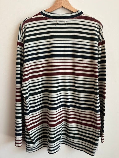 90s Guess Embroidered Striped Long-Sleeve Shirt (L)