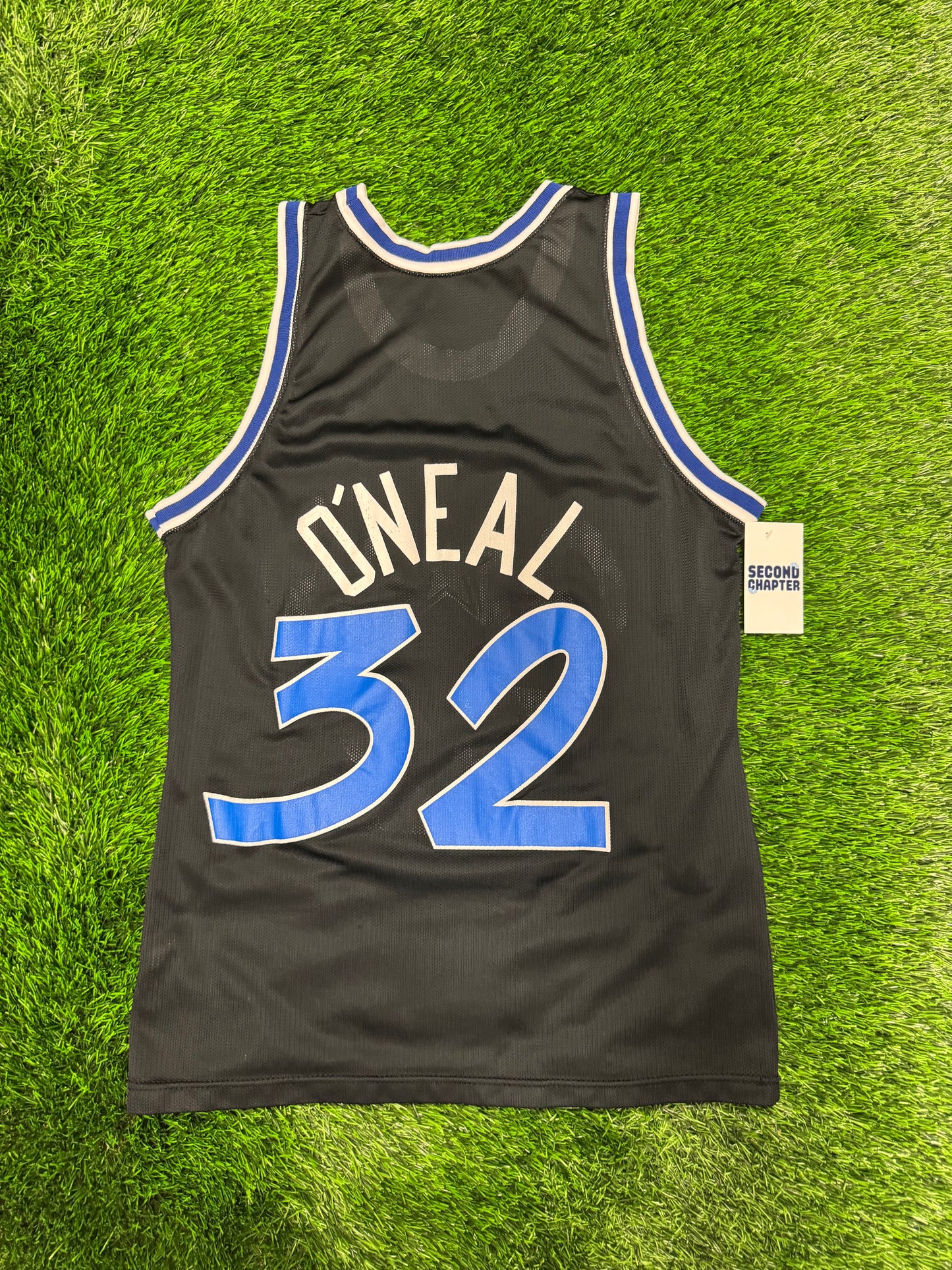90s Orlando Magic Shaquille O'Neal #32 Champion Vintage NBA Black Jersey (S)