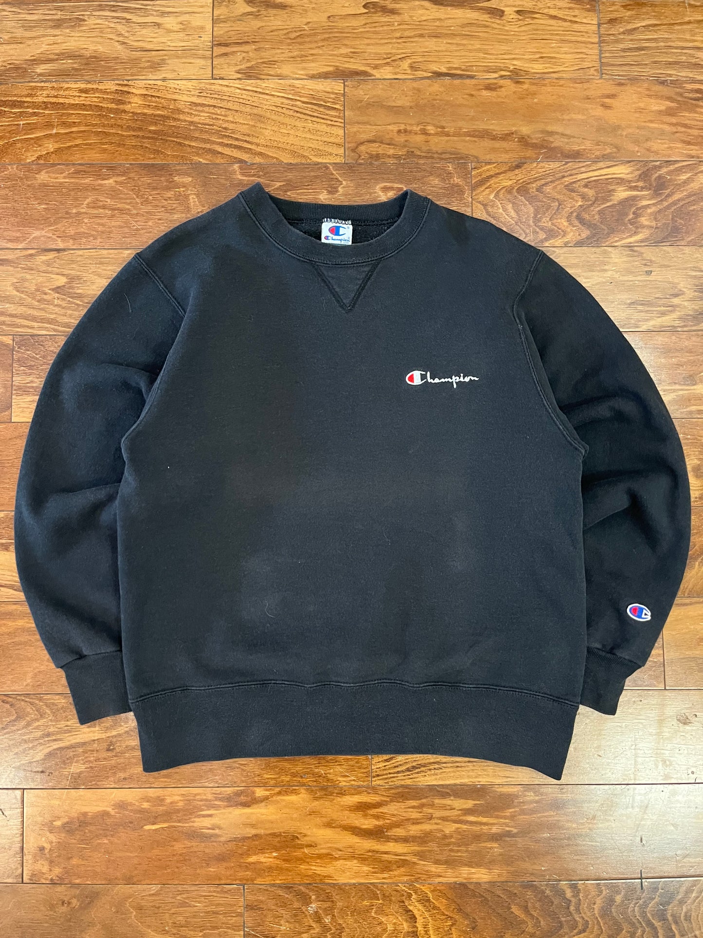 90s Champion Essential Black Crewneck (L)