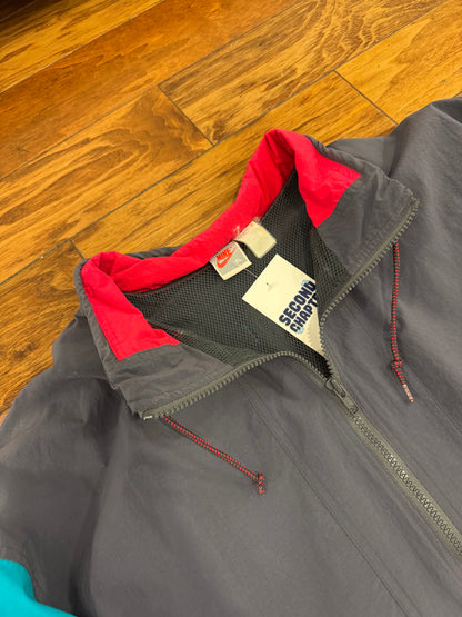 80s Nike Rare Grey/Teal Vintage Windbreaker (XL)