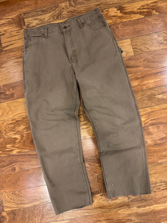 00s Dickies Red Tab Mocha Distressed Carpenter Pants (36 x 32)