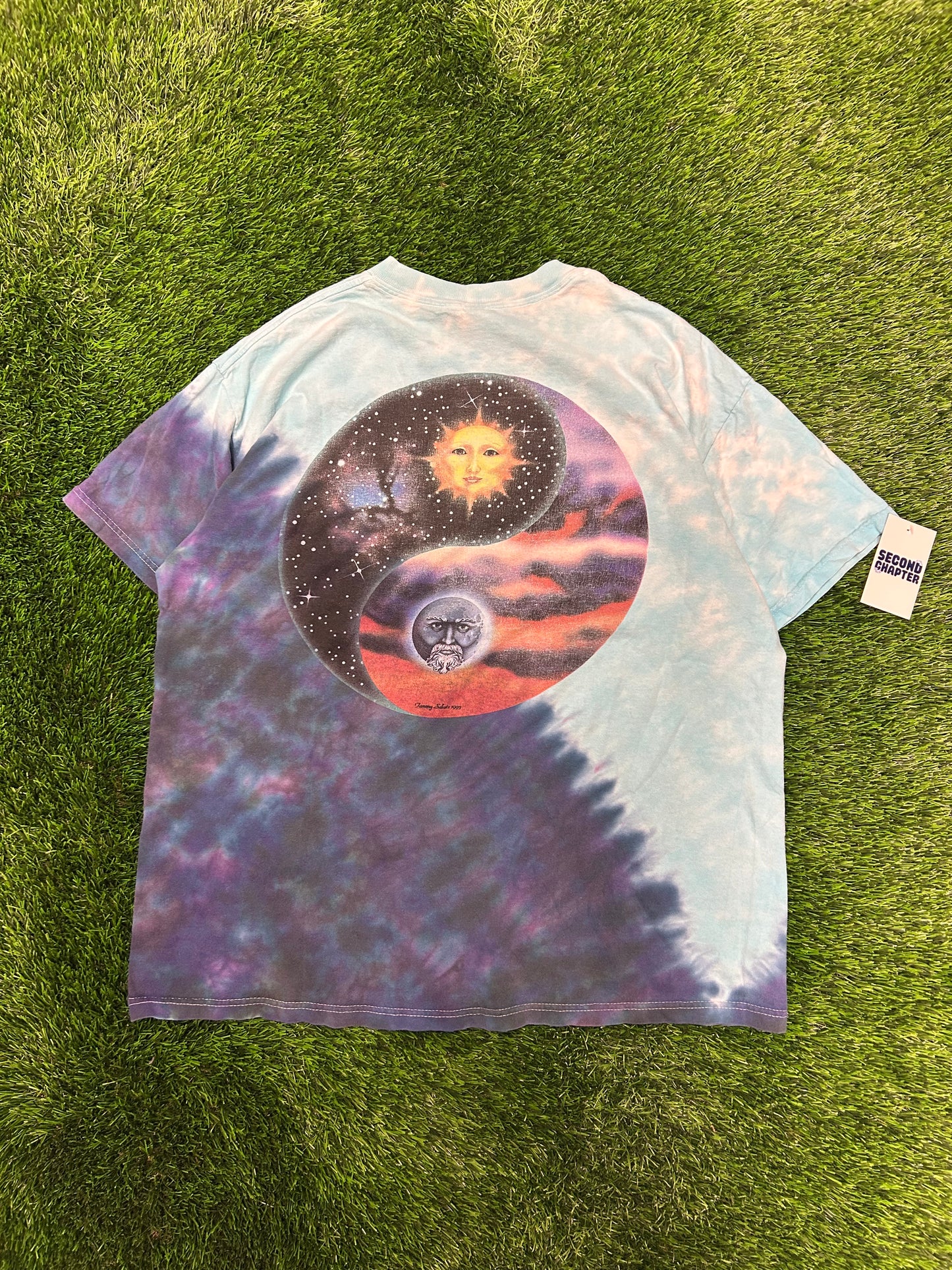 1995 Tammy Schatz Sun And Moon Tie Dye Vintage Tee (XL)