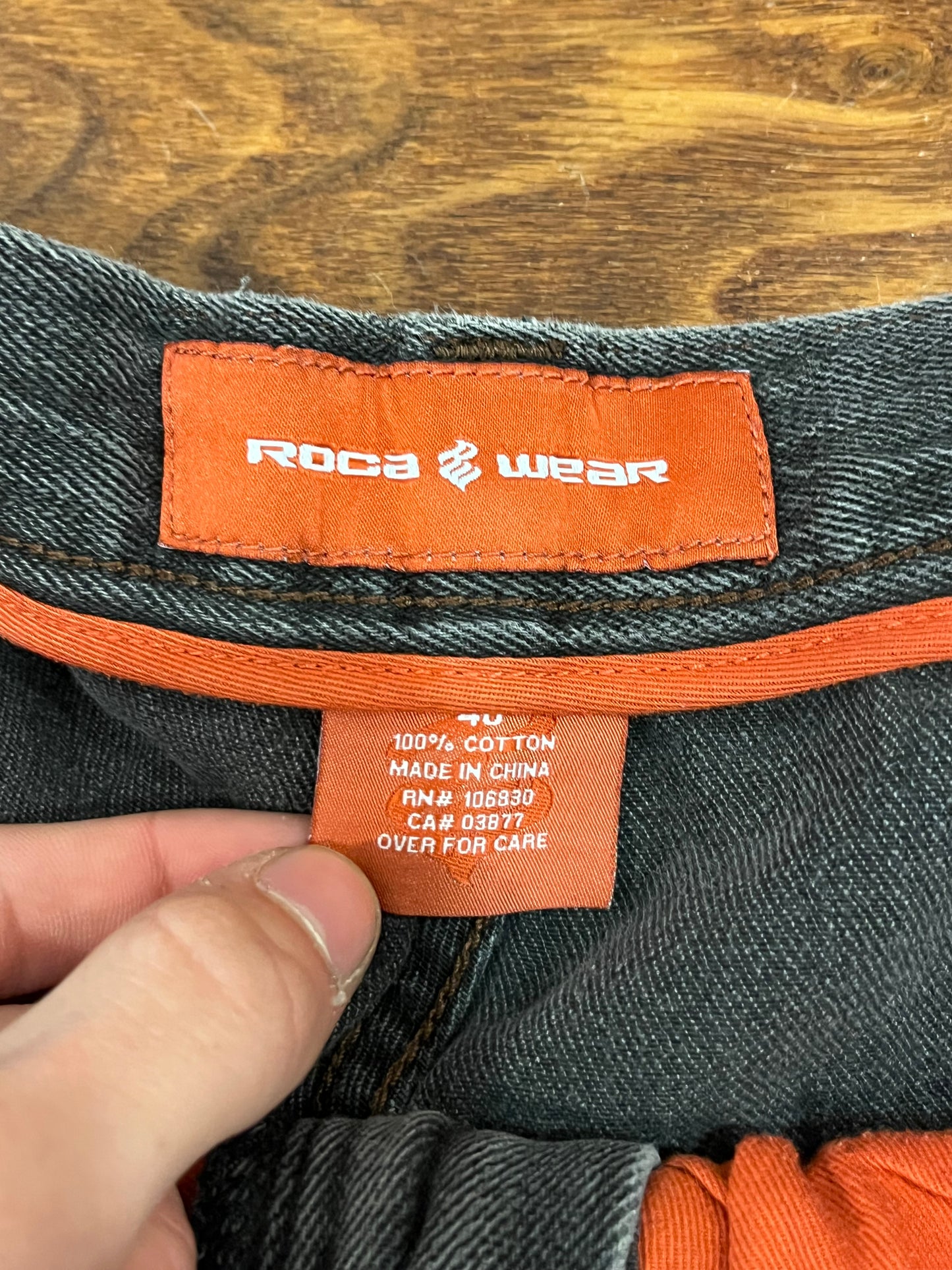 00s Rocawear Baggy Embroidered Black Jeans (40 x 33)