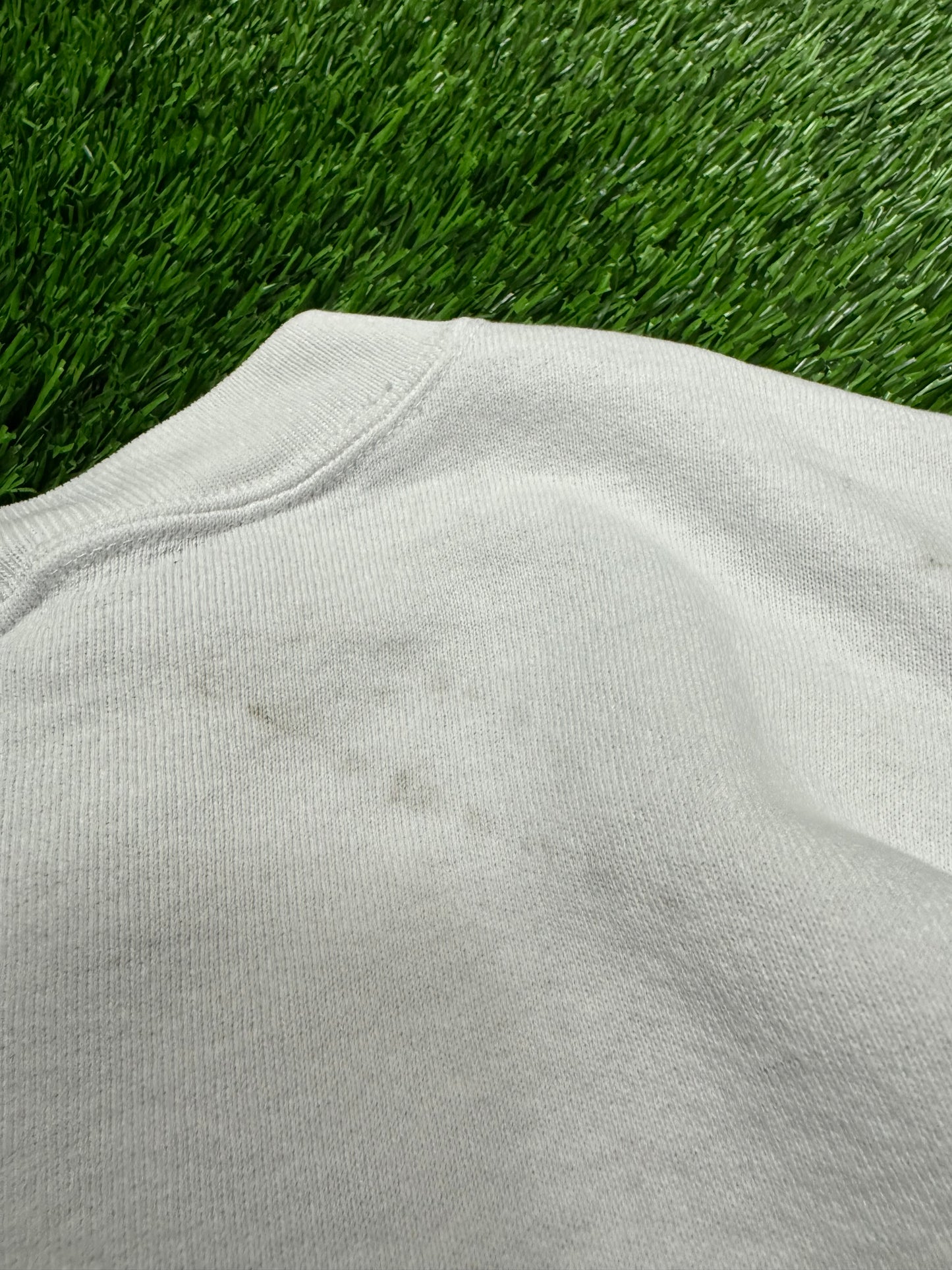 90s Nike Swoosh Cropped White Vintage Crewneck (M)