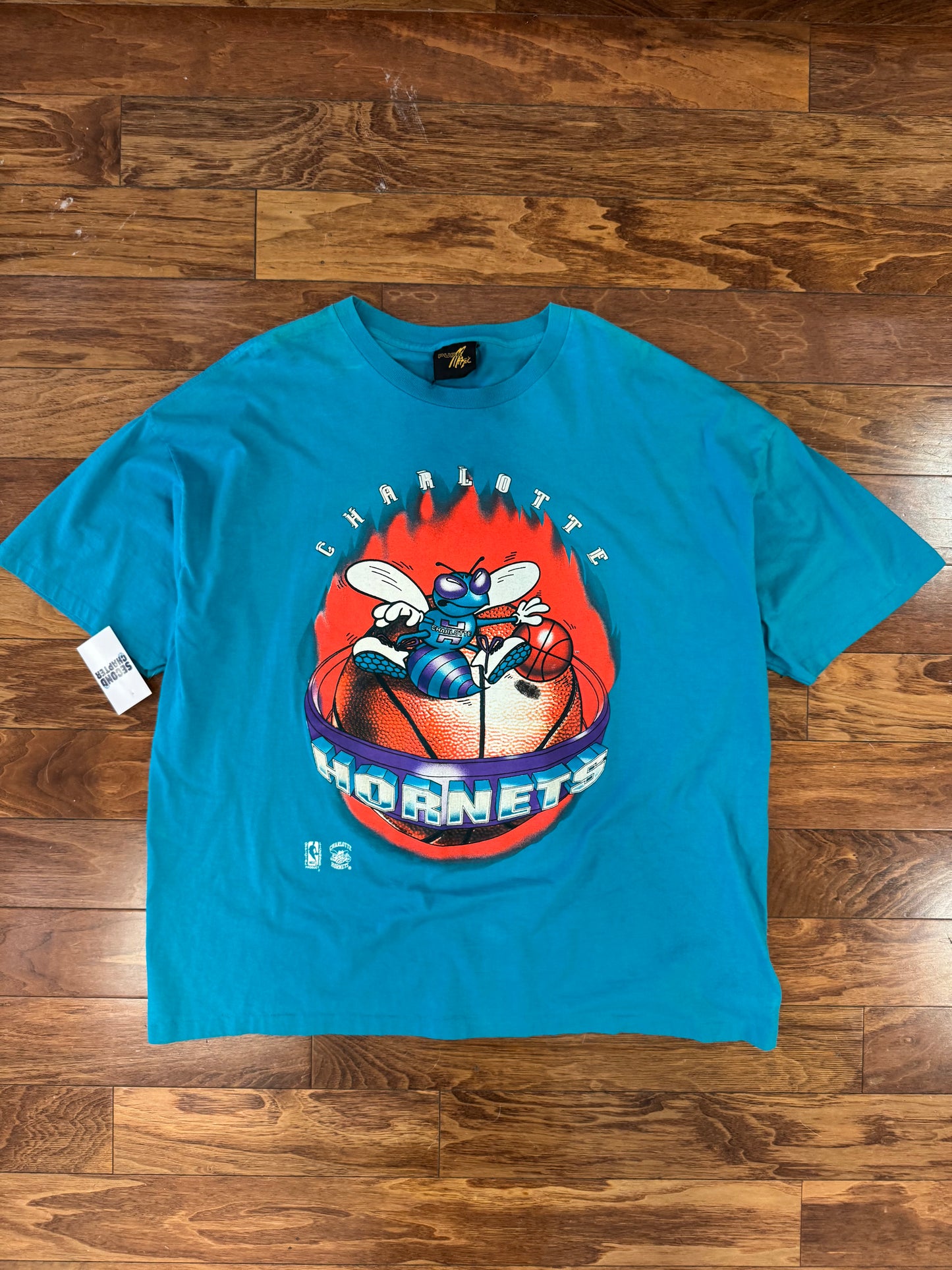 90s Charlotte Hornets Big Graphic Vintage Tee (XXL)