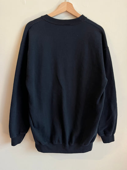 2003 Carolina Panthers NFC Super Bowl Conference Champions Black Crewneck (L)