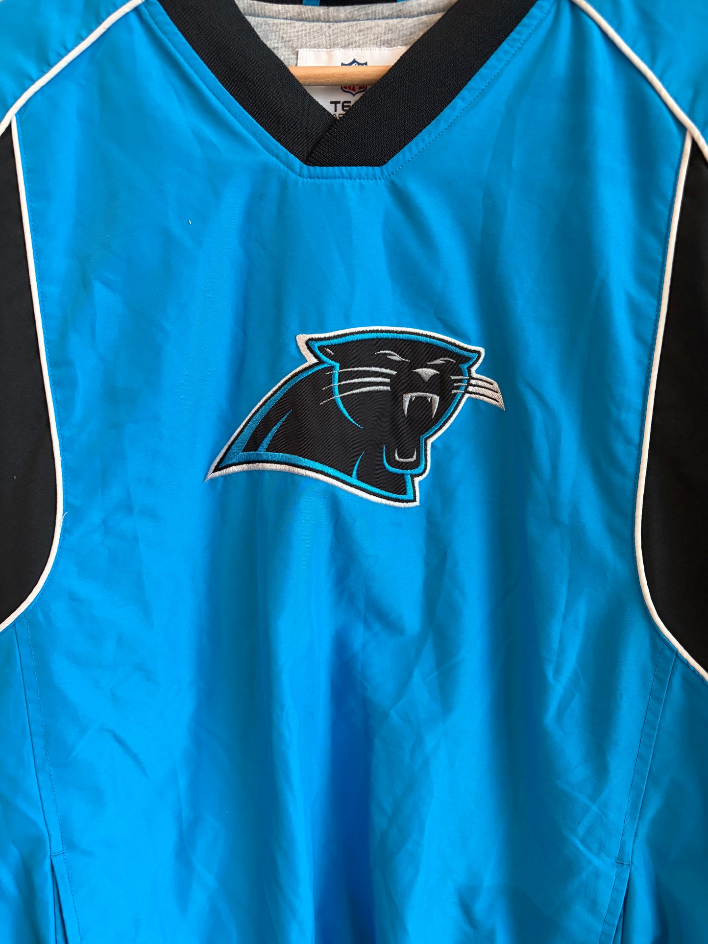 2008 Carolina Panthers NFL Blue Embroidered Cat Windbreaker (M)