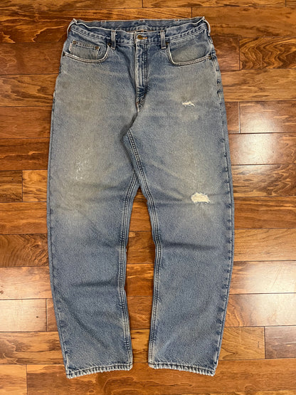 2015 Carhartt Blanket Lined Distressed Jeans (34 x 34)