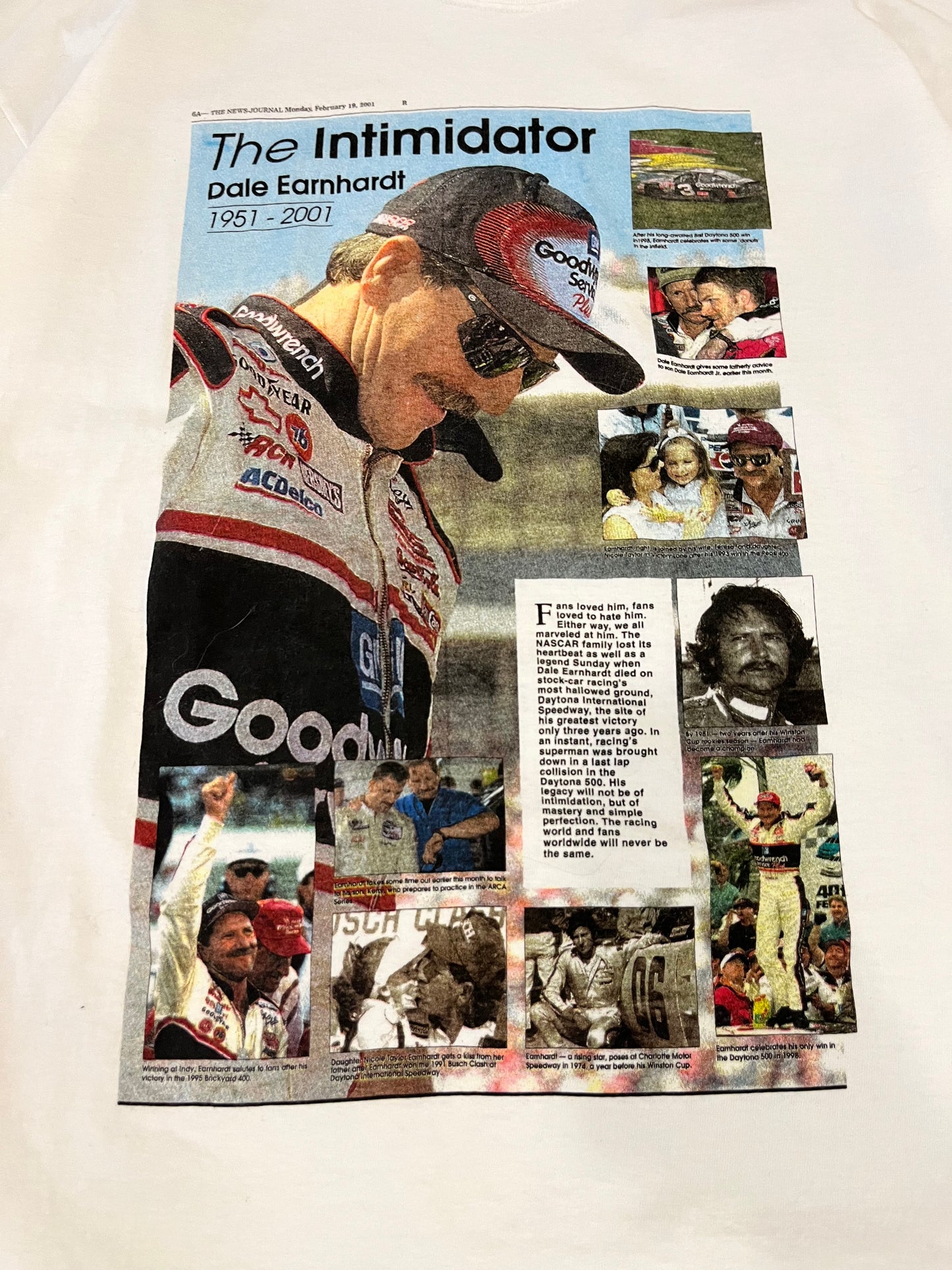 2001 Dale Earnhardt Newspaper Tee (XL)