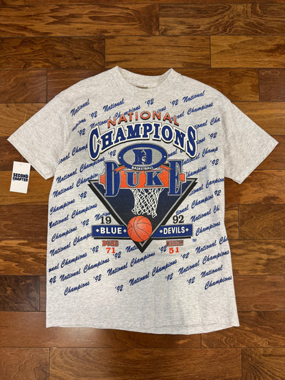 1992 Duke Blue Devils "National 92" College Basketball Tee (XL)